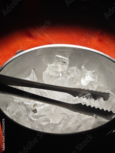 Ice bucket at night