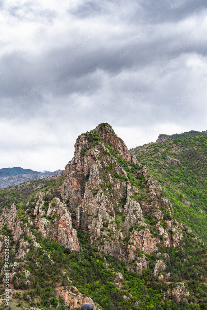 gray cloudy sky over rocks in mountains , Turkey gray cloudy sky over rocks in mountains , Turkey