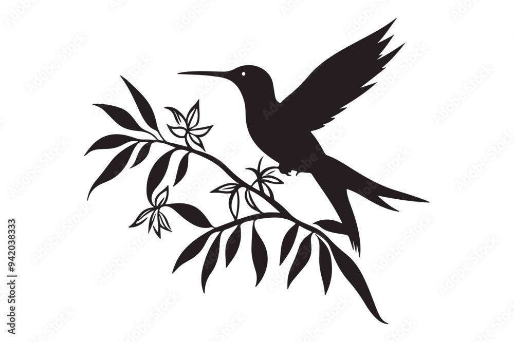 Fototapeta premium Hummingbird silhouette vector