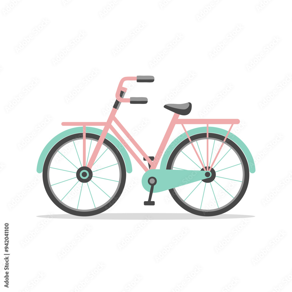 Hand drawn bike isolated on white background. Retro bicycle. Illustration in flat style. Hand drawn bike isolated on white background. Retro bicycle. Illustration in flat style.