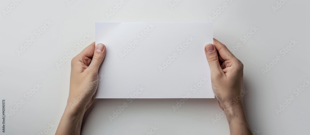 White Paper With Text Important Information In Male Hands On A White Background White Paper With Text Important Information In Male Hands On A White Background