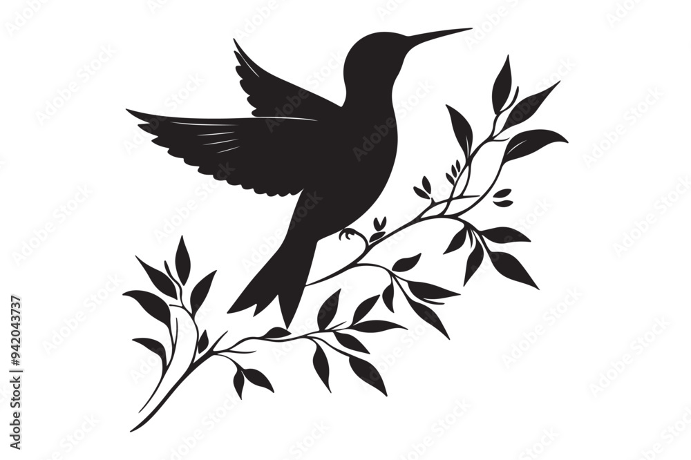 Obraz premium Hummingbird silhouette vector