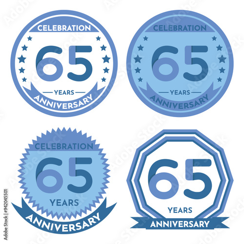 Wallpaper Mural Celebration 65 Years Anniversary - Blue Seals, 4 Variations, Blue and Transparent Seals. Torontodigital.ca