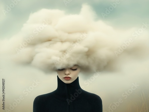 woman cloud head sensory processing overload awesome moody cloudy pipe brain inspiring fructose magazine thunderclouds introspective