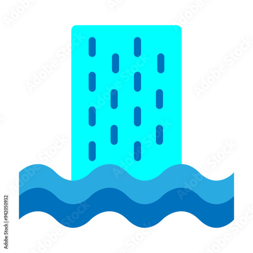 Waterfall Vector Flat Icon Design