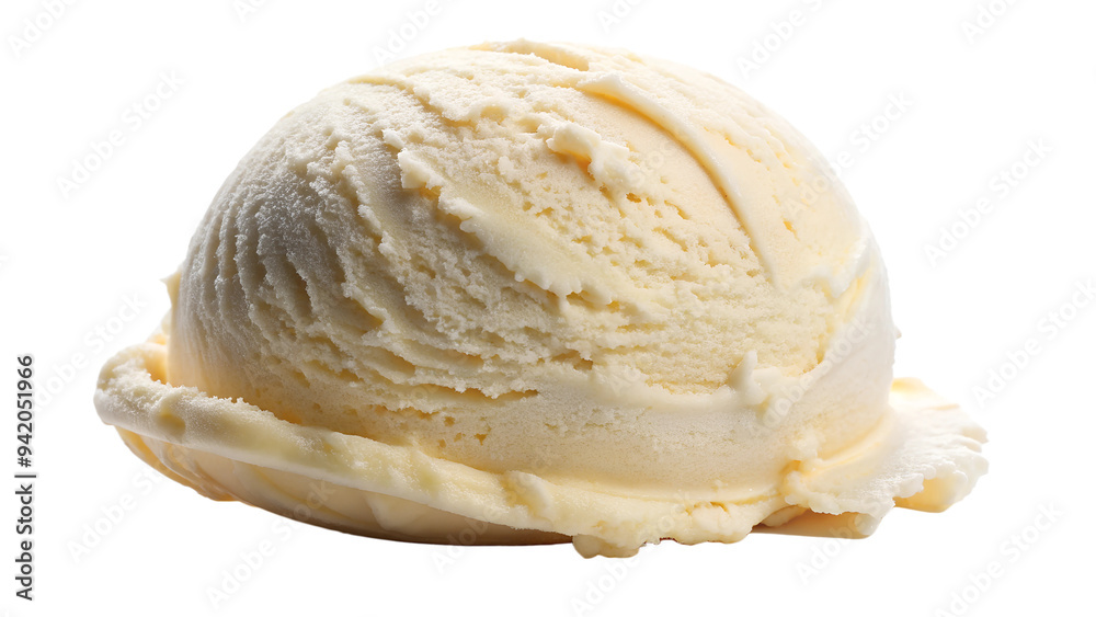Scoop of vanilla bean ice cream with a smooth texture, transparent PNG file Scoop of vanilla bean ice cream with a smooth texture, transparent PNG file