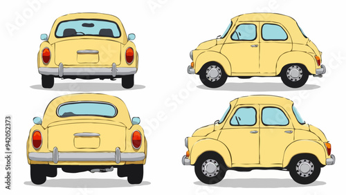 Illustrationen eines gelben Autos