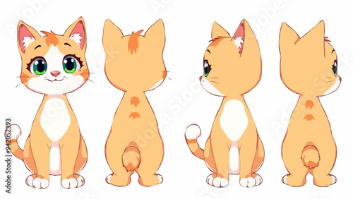 Niedliche cartoonartige Katze