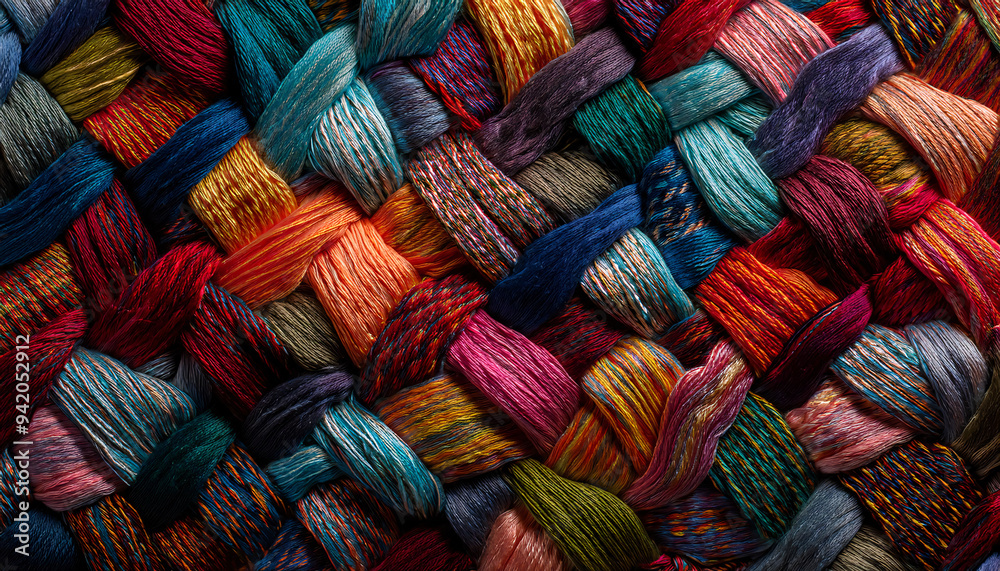 An intricate, woven fabric background with visible threads An intricate, woven fabric background with visible threads