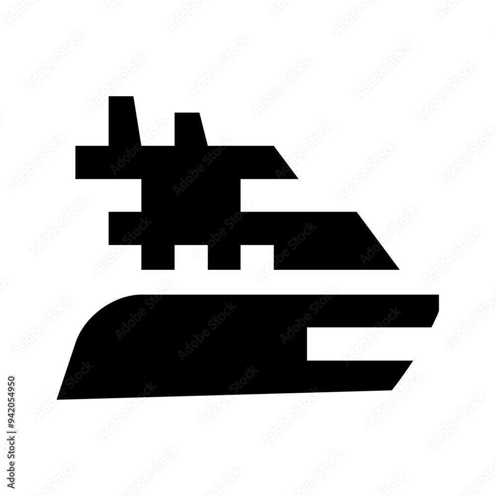 Obraz premium Luxury Yacht Solid Icon