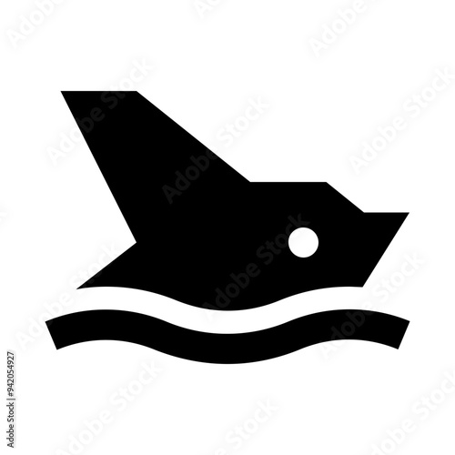 Luxury Yacht Solid Icon