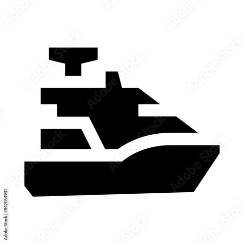 Luxury Yacht Solid Icon