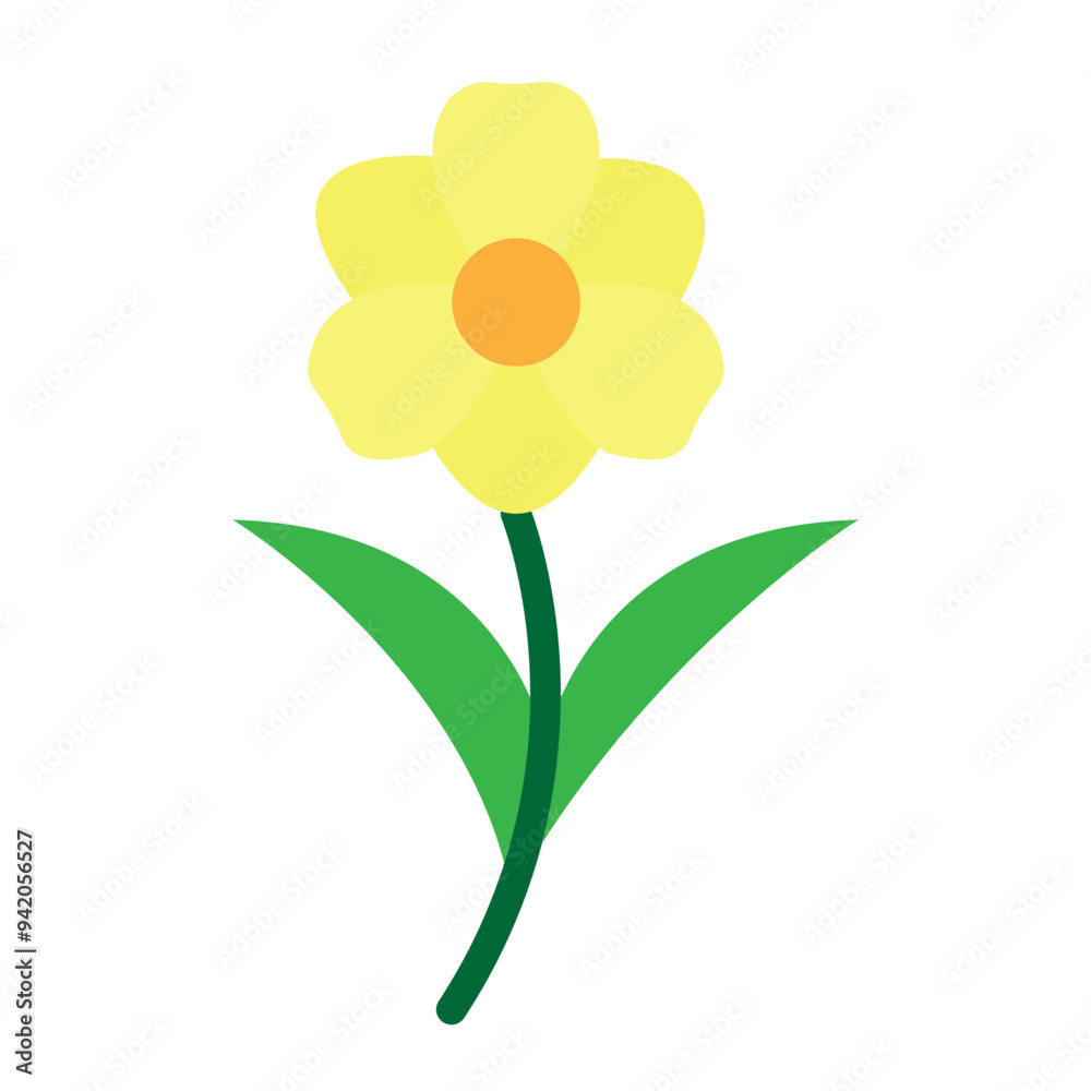 Daffodile Vector Flat Icon Design Daffodile Vector Flat Icon Design