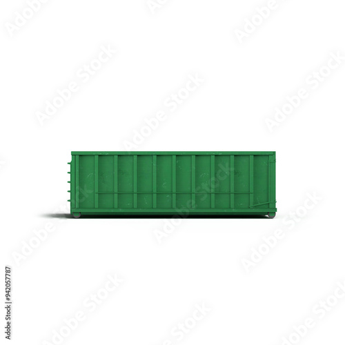 Roll Off Dumpster 3D Model Rendering Isolated  photo