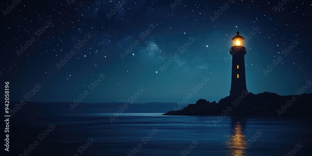 Mysterious Lighthouse at Night Mysterious Lighthouse at Night