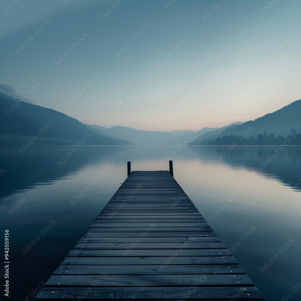 Minimalistic Calm Lake at Twilight Minimalistic Calm Lake at Twilight