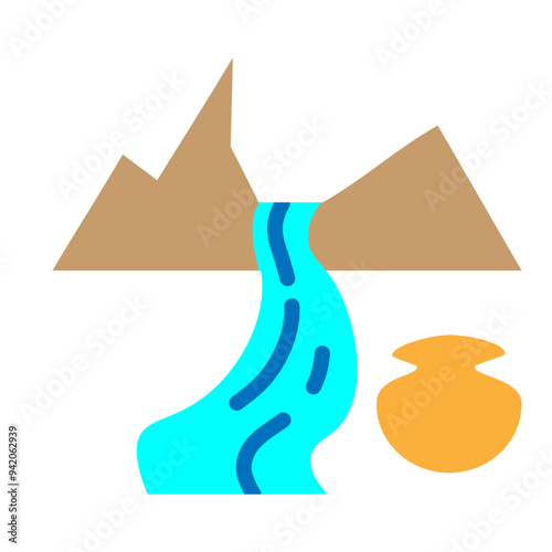 Ganga River Pot Vector Flat Icon Design