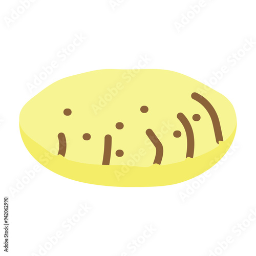 Roti (Indian bread) Vector Flat Icon Design