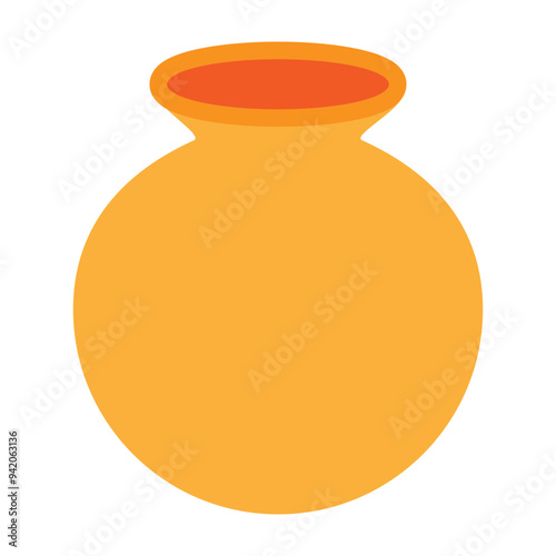 Earthen Pot Vector Flat Icon Design