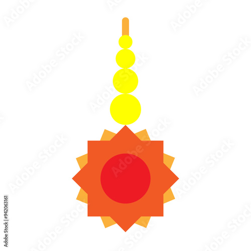 Bindi (Forehead Decoration) Vector Flat Icon Design