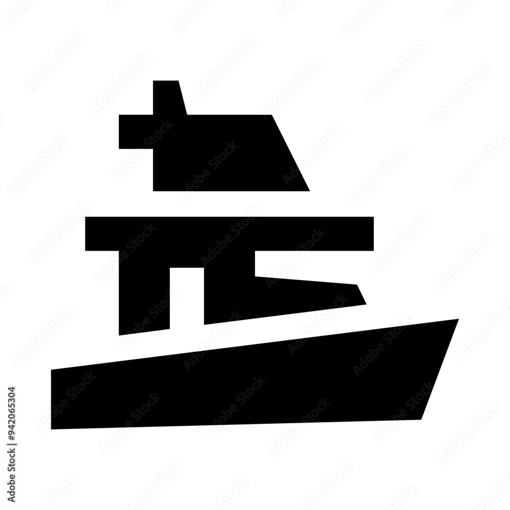 Fishing Trawler Boat Solid Icon Fishing Trawler Boat Solid Icon