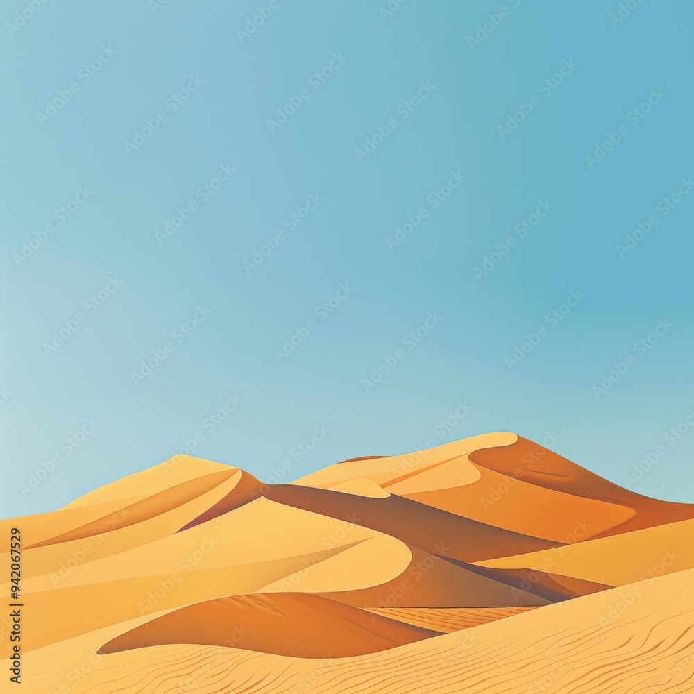 sand dunes in the desert under the blue sky background sand dunes in the desert under the blue sky background