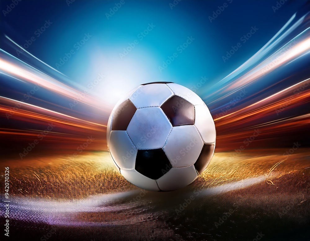 Naklejka premium soccer ball soccer ball motion blur showing speed