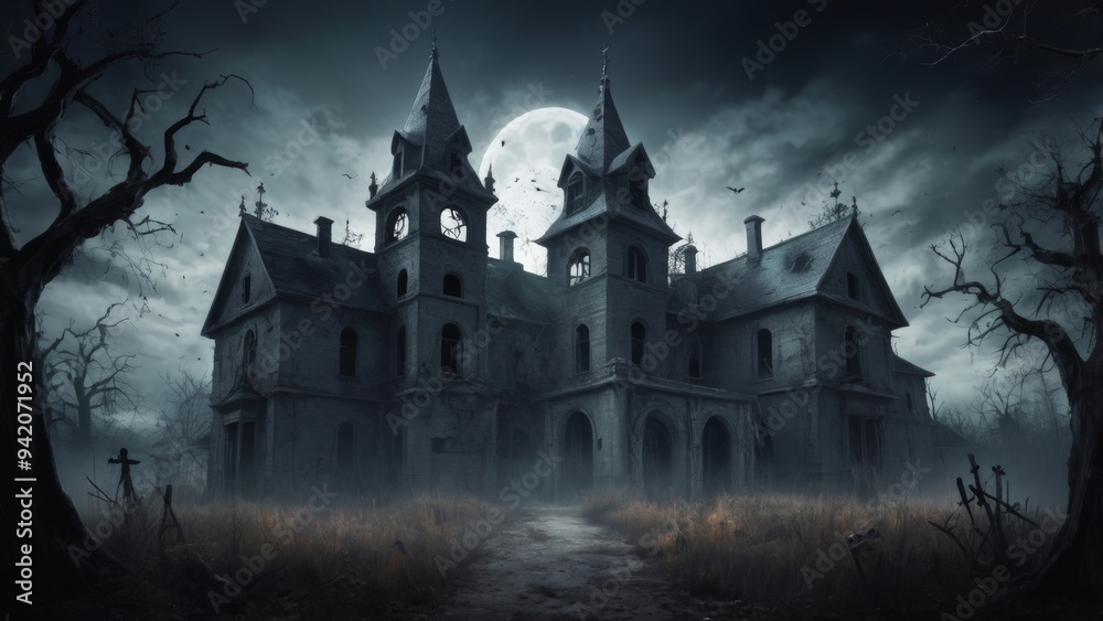 old castle in the night