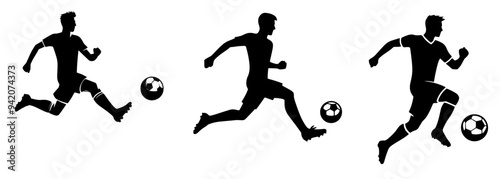 Soccer Player Silhouette Vector Set