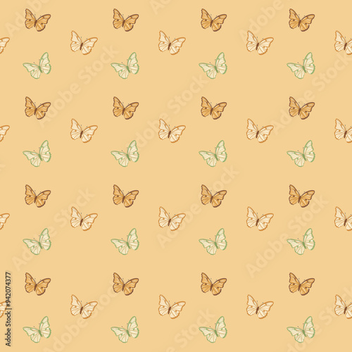 Wallpaper Mural Seamless pattern with butterflies Torontodigital.ca
