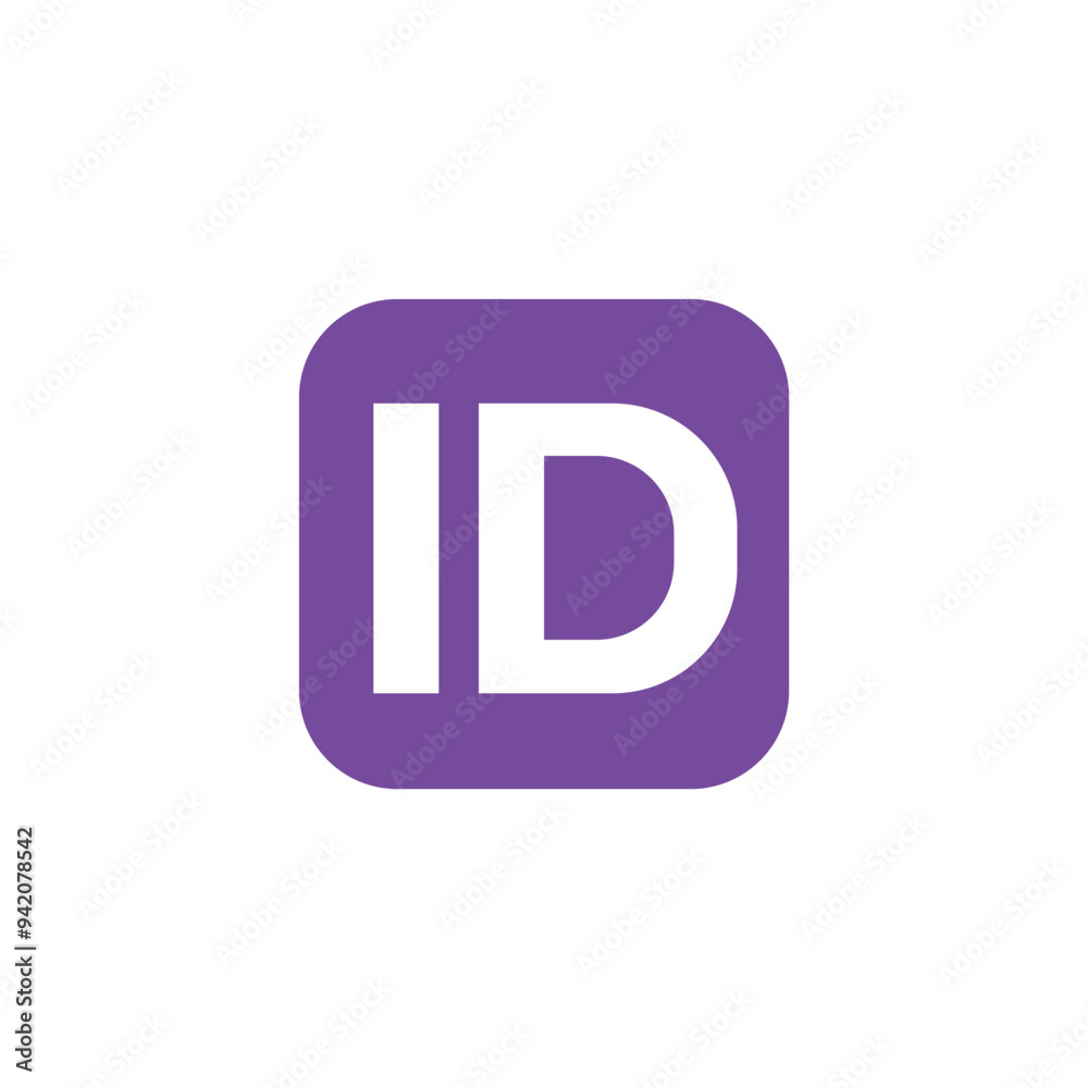 ID purple button symbol sign icon vector illustration ID purple button symbol sign icon vector illustration