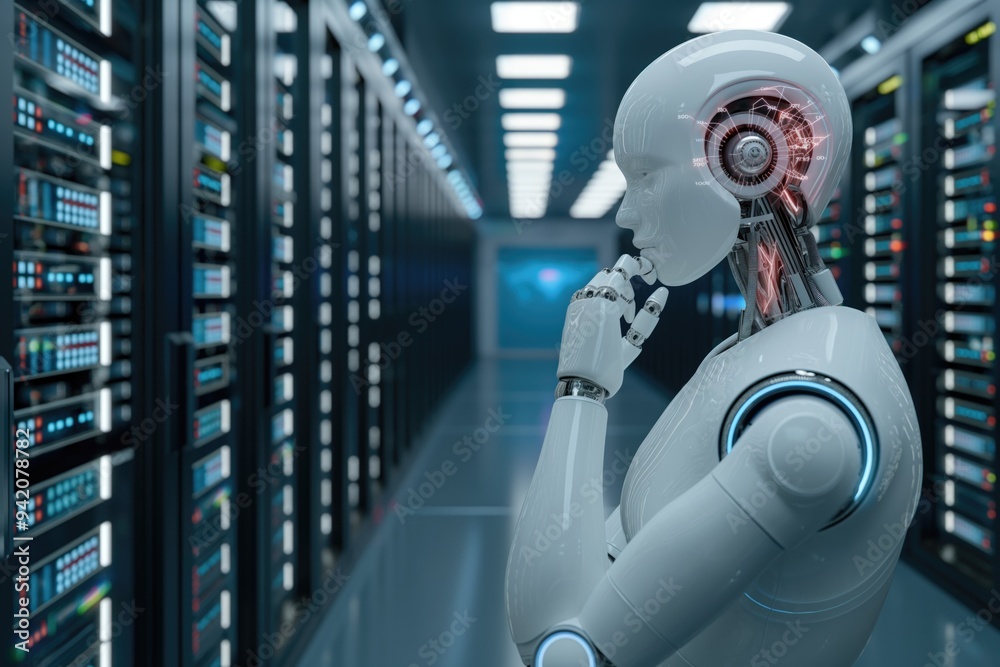 Advanced Humanoid Robot Contemplating in a Data Center Environment Advanced Humanoid Robot Contemplating in a Data Center Environment