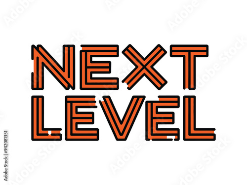 Next Level typography graphic design in vector illustration.tshirt,print and other uses