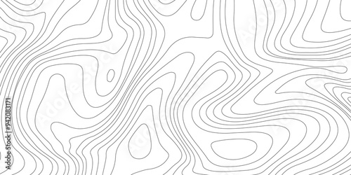 Topographic map. Geographic mountain relief. Abstract lines background. Contour maps. Vector illustration, Modern design with White background with topographic wavy pattern