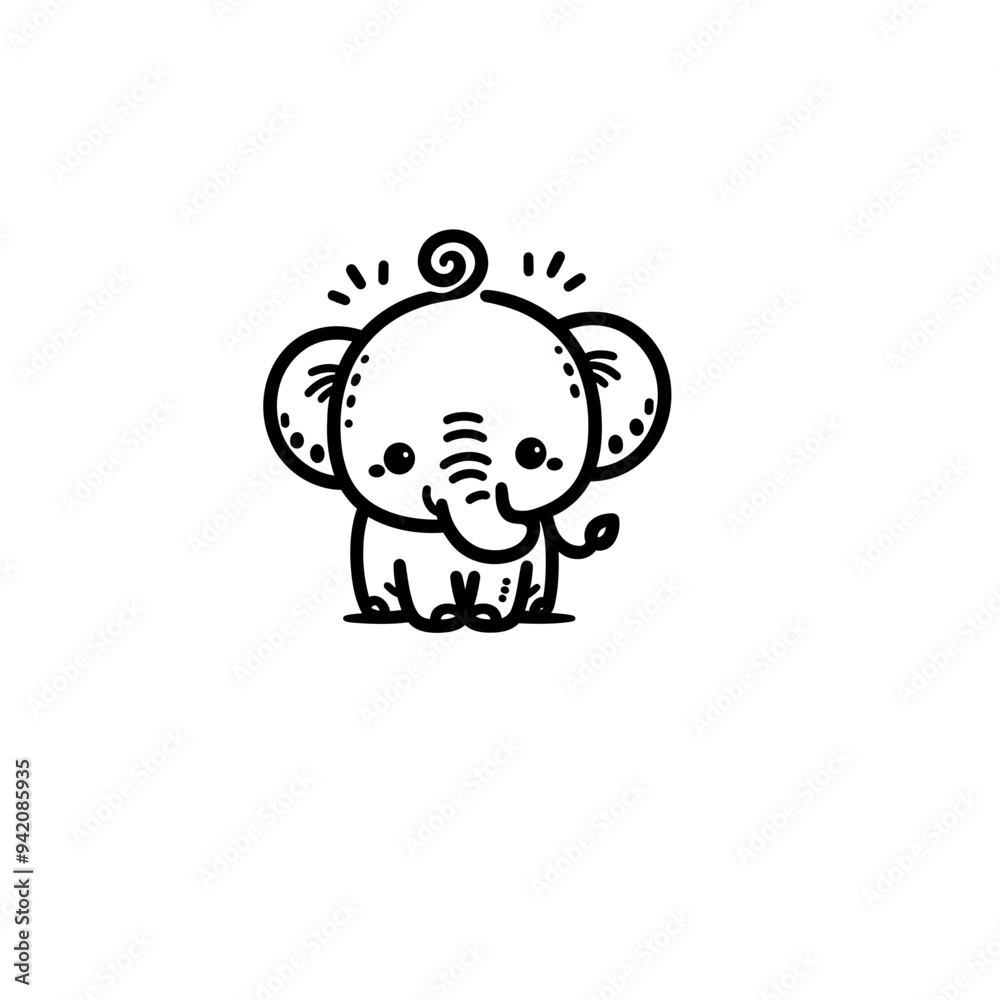 Elephant Doodle Art with Abstract Line Drawing Style, Perfect for Safari-Themed Decor, Coloring Pages, and Decorative Art Pieces Elephant Doodle Art with Abstract Line Drawing Style, Perfect for Safari-Themed Decor, Coloring Pages, and Decorative Art Pieces