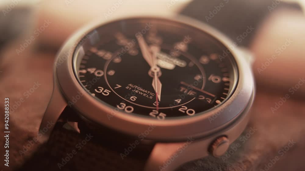 Automatic Mechanical Field Watch Face Ticking
Automatic Mechanical Field Watch Face Ticking