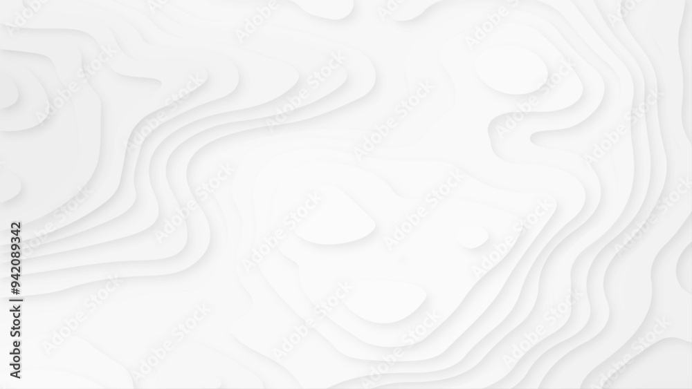 papercut on white contours topography stylized height of the lines, Abstract wavy line 3d paper cut white background. Topographic canyon geometric map relief texture with curved layers and shadow. papercut on white contours topography stylized height of the lines, Abstract wavy line 3d paper cut white background. Topographic canyon geometric map relief texture with curved layers and shadow.