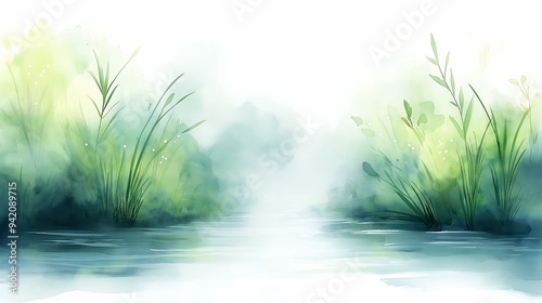 river grass deep plants foreground cute young simple ripples half body cropping pale