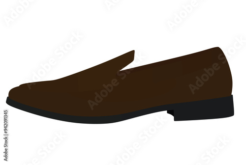 Brown  loafer shoes. vector illustration photo