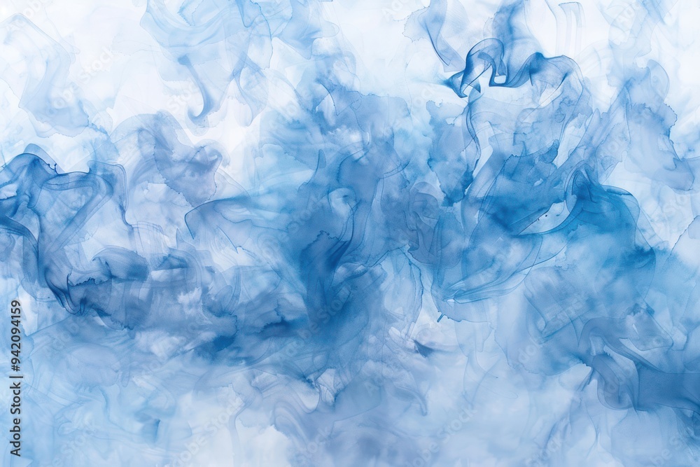 Obraz premium Abstract Blue Ink Swirls