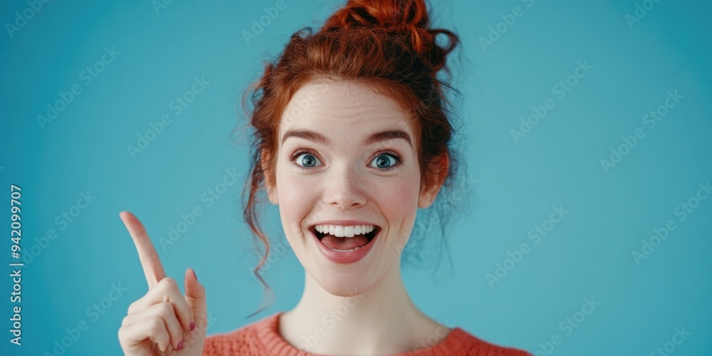 Obraz premium Joyful Young Woman Pointing at Camera