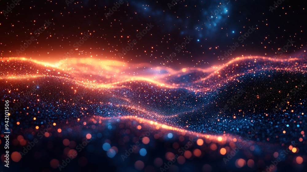 Fototapeta premium Abstract Glowing Particles