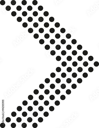 Halftone gradient vector short arrow design element for user interface