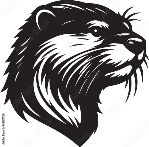 otter silhouette vector, otter vector art, otter silhouette design, white background vector, animal silhouette vector, otter clipart, otter vector illustration, otter art vector, silhouette otter art