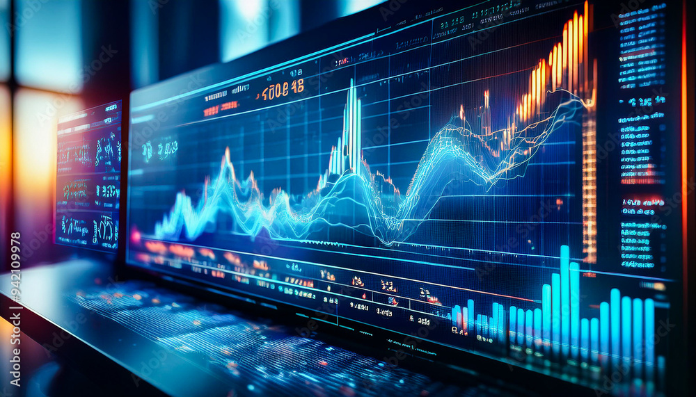 A close-up of AI analyzing cryptocurrency trends, featuring complex graphs and dynamic algorithms. The visuals emphasize data-driven insights and the evolving landscape of digital currencies A close-up of AI analyzing cryptocurrency trends, featuring complex graphs and dynamic algorithms. The visuals emphasize data-driven insights and the evolving landscape of digital currencies