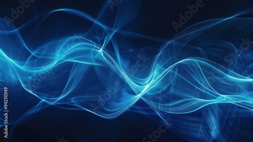 Abstract Blue Smoke Waves