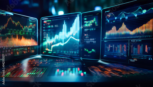 A close-up of AI analyzing cryptocurrency trends, featuring complex graphs and dynamic algorithms. The visuals emphasize data-driven insights and the evolving landscape of digital currencies