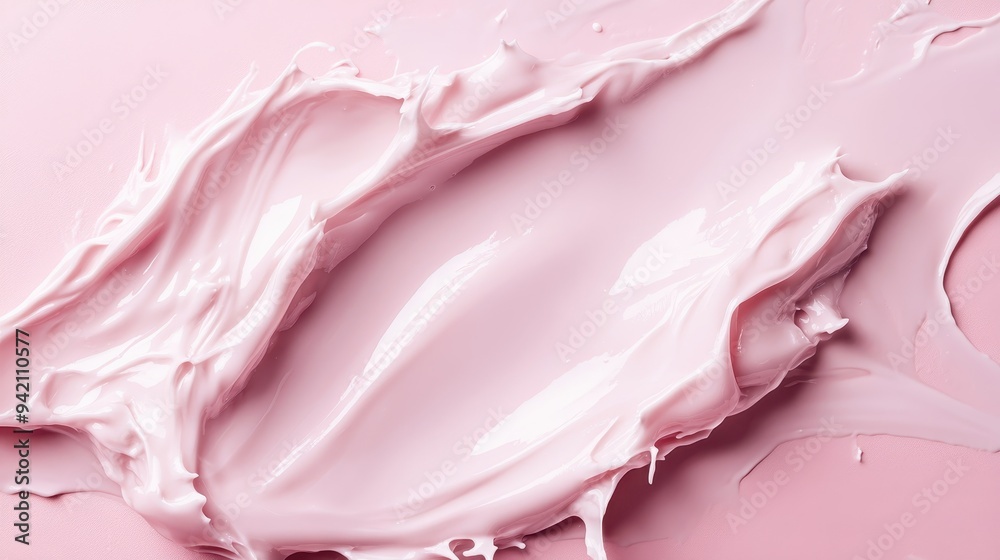 A high-quality close-up of delicate pink cream swirled tastefully on a soft pastel background, perfect for showcasing beauty and skincare products in a modern and elegant style. A high-quality close-up of delicate pink cream swirled tastefully on a soft pastel background, perfect for showcasing beauty and skincare products in a modern and elegant style.