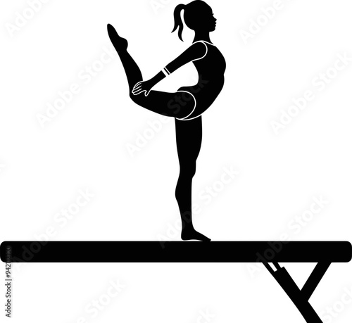 Gymnast on Balance Beam