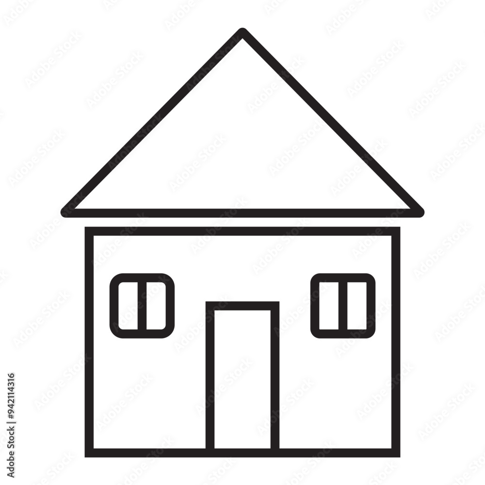 Collection home icons. House symbol. Set of real estate objects and houses black icons isolated on white background. Vector illustration. Collection home icons. House symbol. Set of real estate objects and houses black icons isolated on white background. Vector illustration.